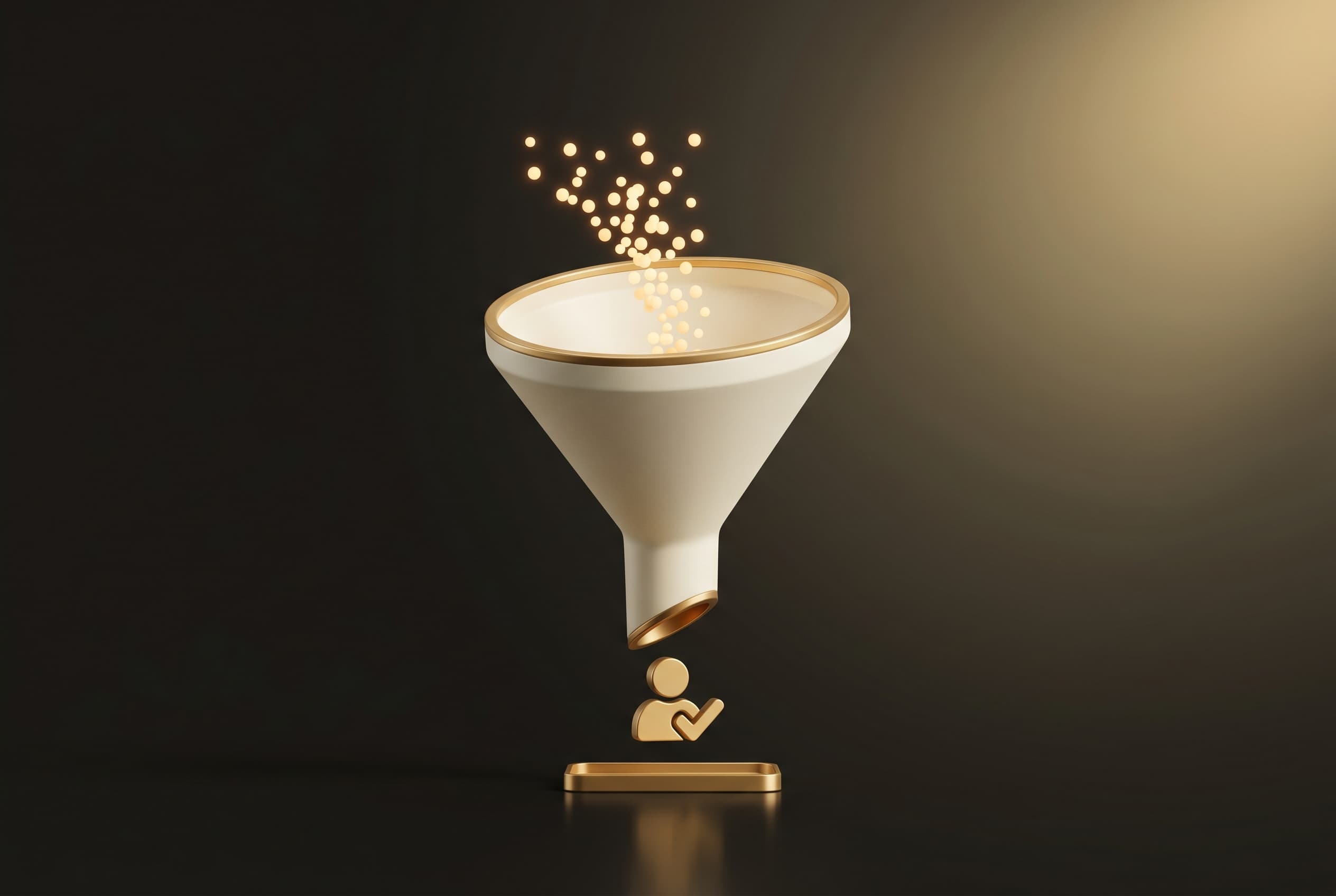 A funnel turning website visitors into a booked client